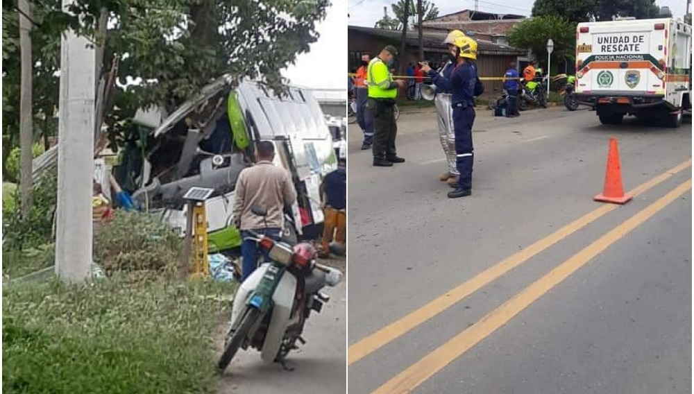 Terrible: bus que iba para la frontera con 36 venezolanos se accidentó, 2 personas murieron