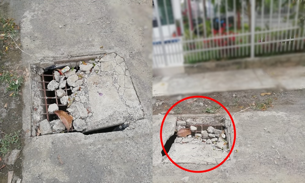 No soportan los olores putrefactos, habitantes del barrio Tacasuán denuncian que tapas de alcantarilla se volvieron a romper