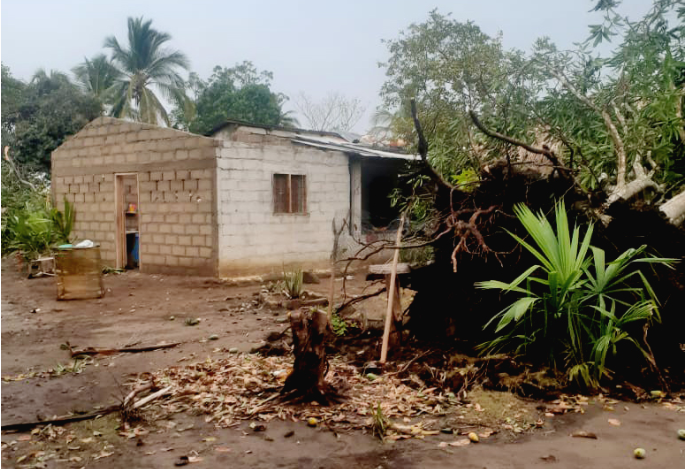 Vendaval destechó varias casas en San Carlos