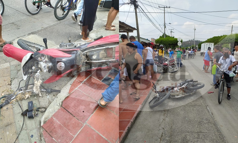 Tres heridos dejó violento choque de motocicletas en el barrio La Granja de Montería