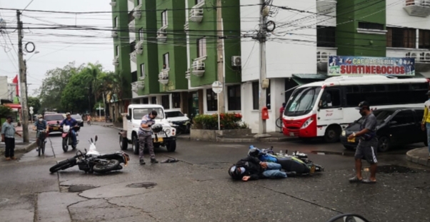 Un herido dejó choque de motocicletas en El Centro de Montería