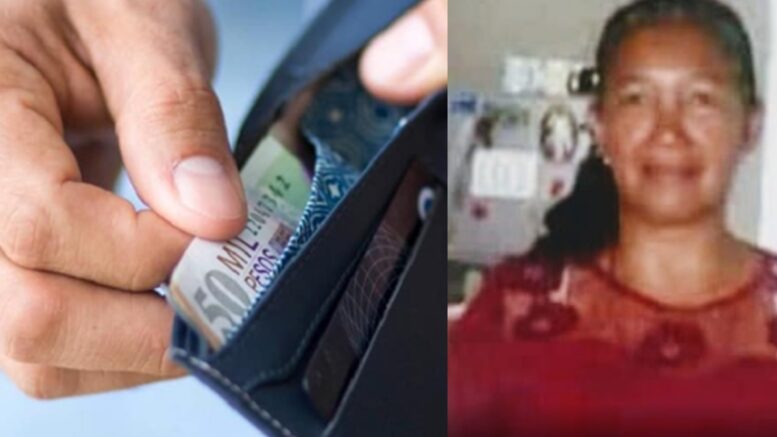 Qué buen gesto, mujer devolvió 500 mil pesos que encontró en una cartera en Ayapel