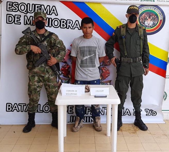 Cayó patrullero rural del Clan del Golfo en Planeta Rica, pretendía atentar contra la Fuerza Pública