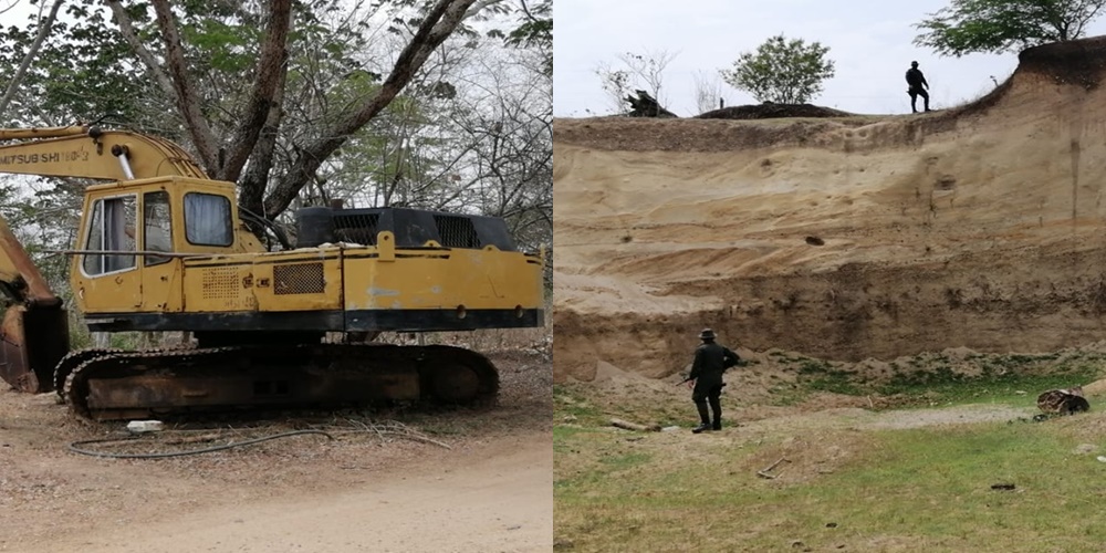 Intervienen 10 minas ilegales e incautan una retroexcavadora en Sahagún