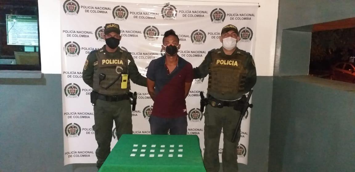 Lo capturaron con 18 bolsas de ‘perico’ en Montería