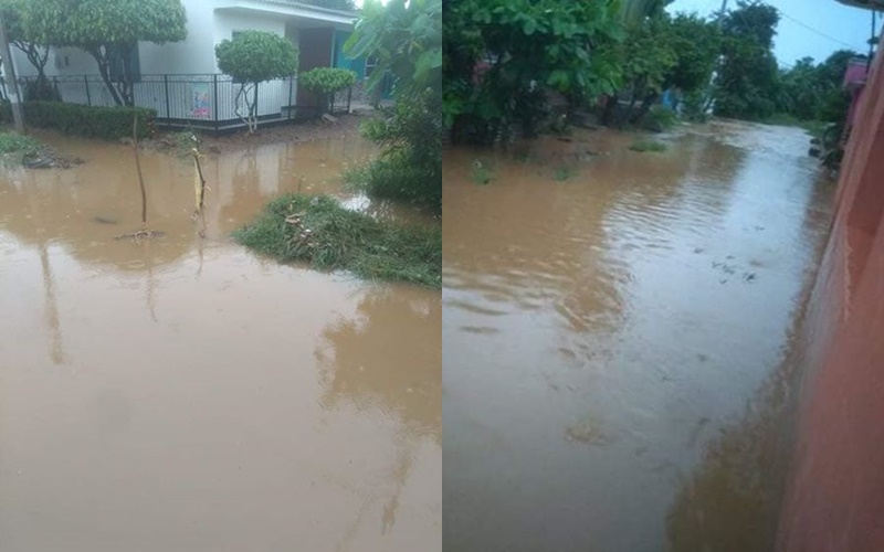 Reportan inundaciones en varios barrios de Lorica tras torrencial aguacero