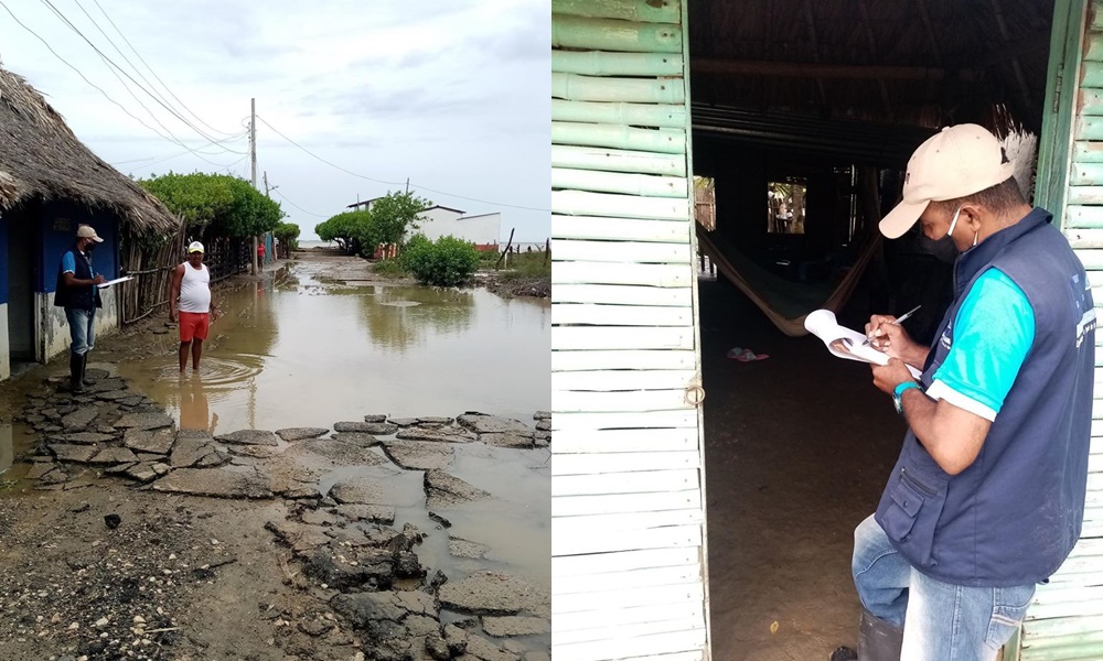 Oficina de Gestión del Riesgo visitó las zonas afectadas por las fuertes lluvias en San Bernardo del Viento