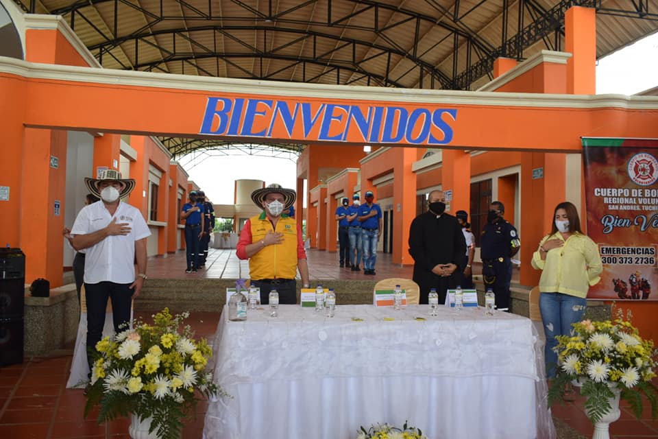 Histórico: alcaldes de San Andrés de Sotavento, Tuchín y Chimá, inauguraron sede del Cuerpo de Bomberos