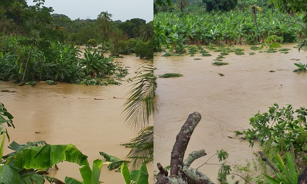 Graves inundaciones en el corregimiento Broqueles tras las fuertes lluvias