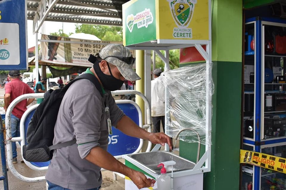 Alcaldía de Cereté instaló 10 lavamanos en puntos estratégicos de Cereabastos y la Terminal de Transportes