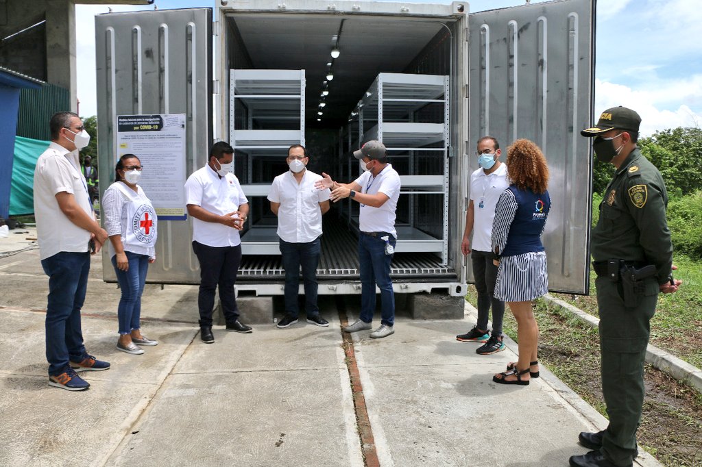 Covid-19: Instalan contenedor frío para almacenar cadáveres en Montería