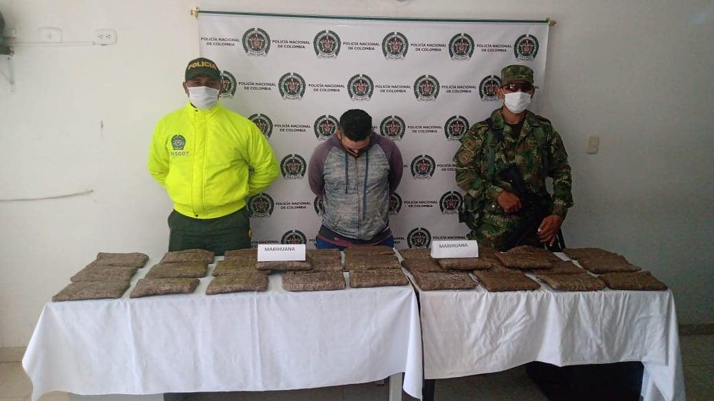 Lo capturaron con 30 paquetes de marihuana prensada en Cereté