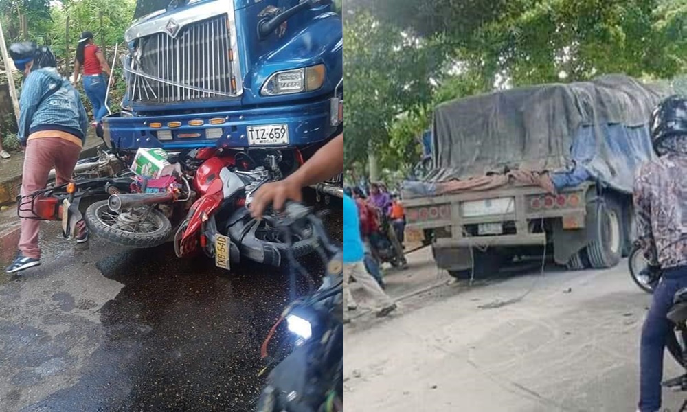 Aparatoso accidente: tractomula embistió seis motocicletas en la variante a Tolú
