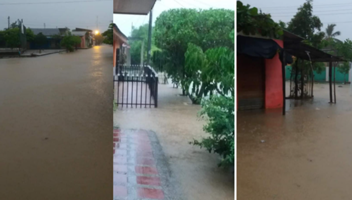 Habitantes en Momil reclaman por calles inundadas tras pavimentación