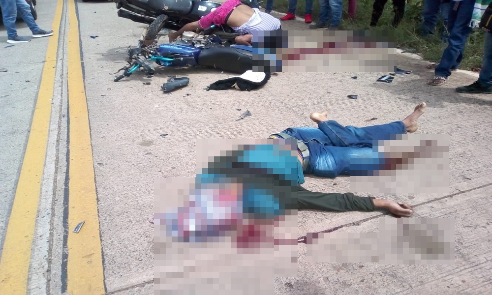 Identifican a las víctimas fatales del aparatoso choque de motocicletas en Puerto Libertador