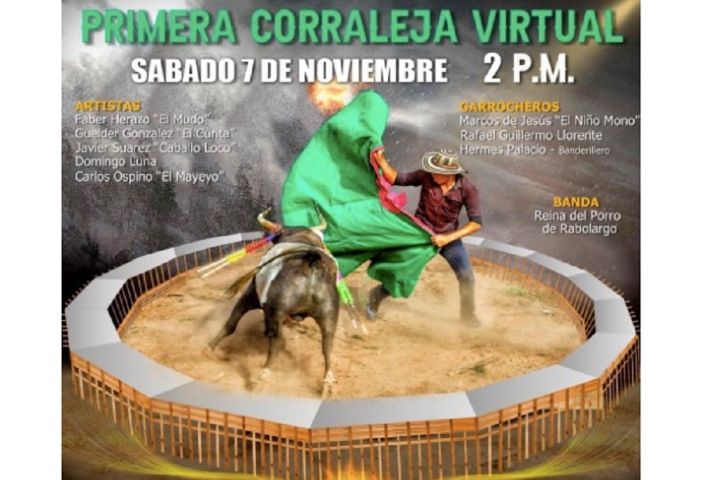 El próximo sábado 7 de noviembre realizarán la primera corraleja virtual, la fiesta brava llegará a las casas