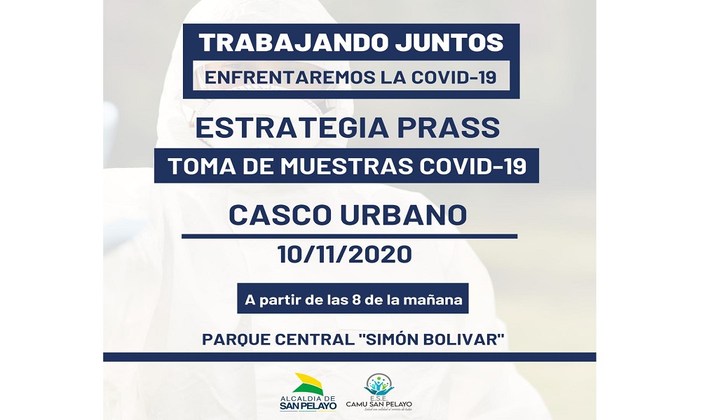 Covid-19: mañana realizarán toma de muestras gratuitas en el casco urbano de San Pelayo