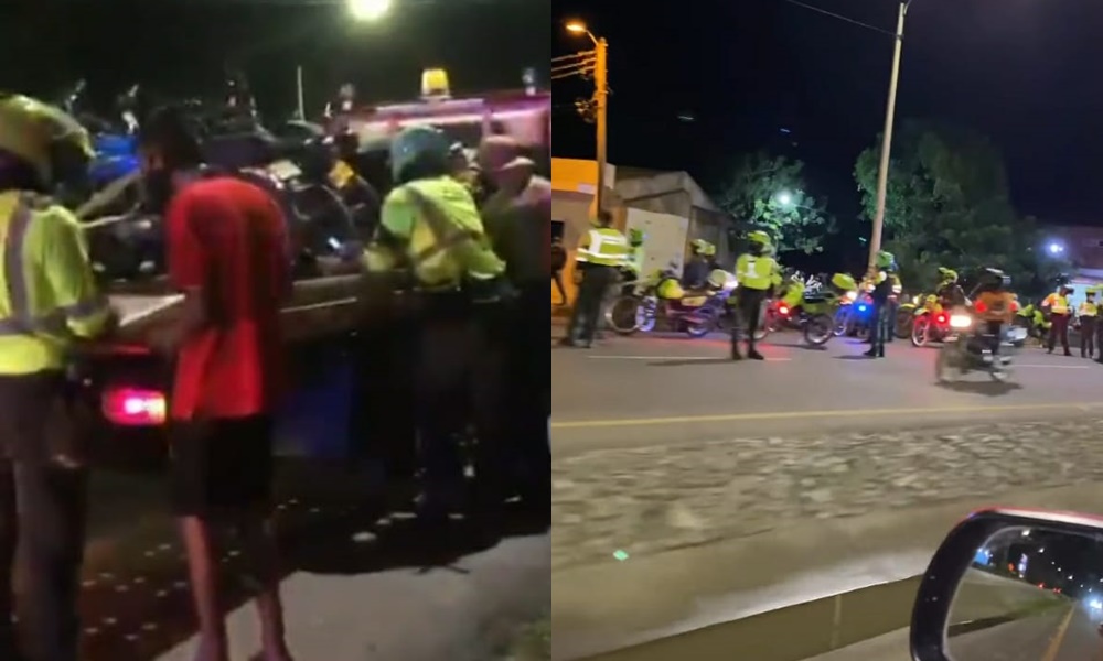 En Montería, anoche la Policía hizo batida en los piques y se llevaron decenas de motos para los patios