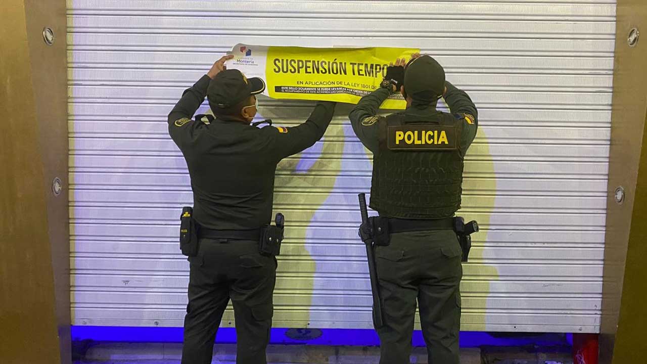 Policía de Montería cerró bar en la calle 41 por excederse del horario establecido para prestar servicios