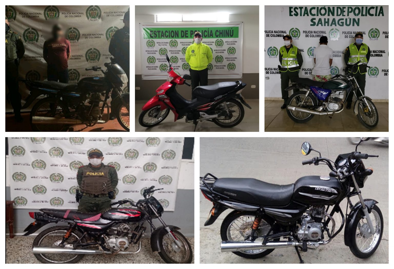 Cinco motocicletas hurtadas en Córdoba fueron recuperados por la Policía