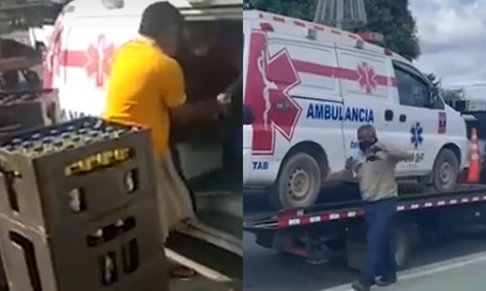 Qué descaro, inmovilizan ambulancia que transportaba canastas de cerveza en Montería