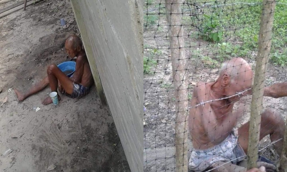 Inhumano: Adulto mayor con aparente estado de desnutrición se encuentra abandonado en un corral