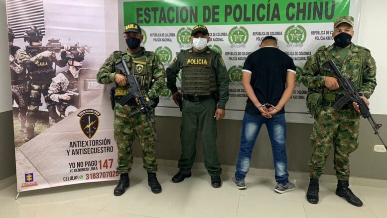 Capturan a presunto sicario del Clan del Golfo en Chinú