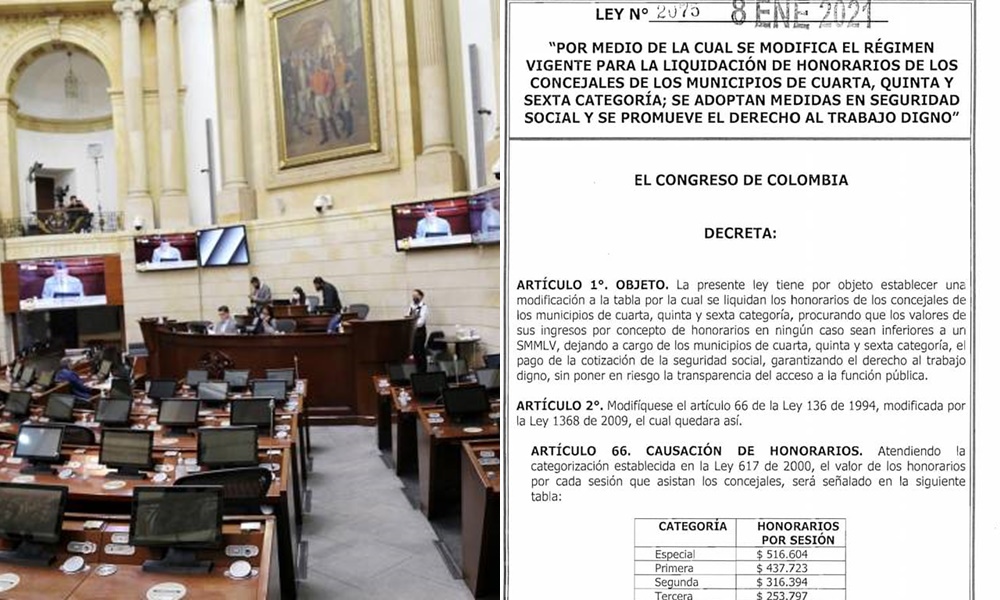 Sancionan ley que aumenta el salario de los concejales en Colombia