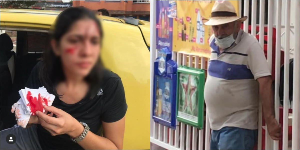 ¡El colmo! Anciano morboso le rompió una botella en la cara a joven que le pidió respeto