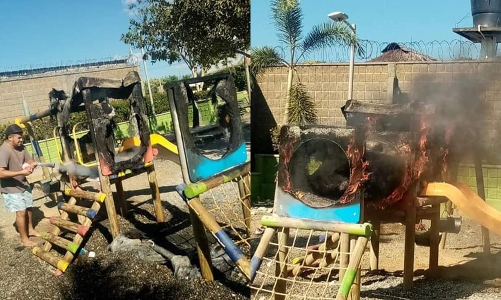 Que les caiga todo el peso de la ley, ‘chirretes’ quemaron parque infantil en La Apartada