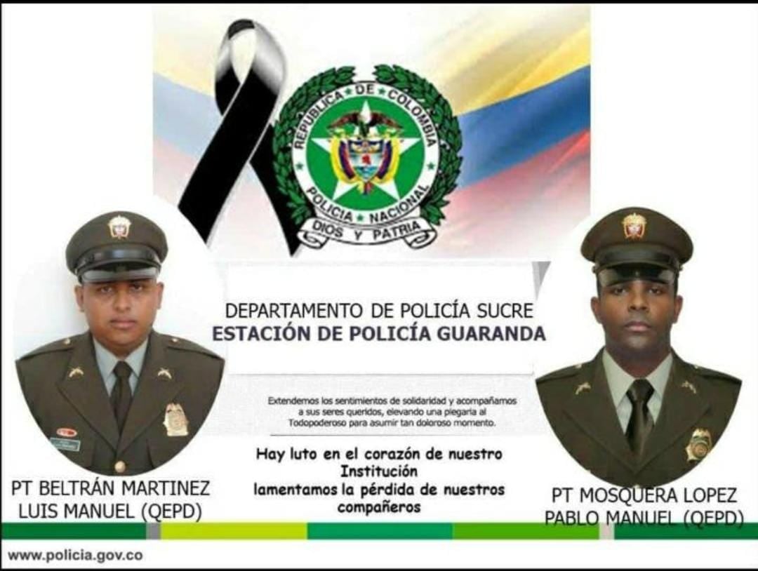 Atroz: mataron a dos patrulleros de la Policía en Guaranda, Sucre