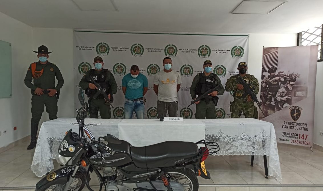 Fueron capturados dos presuntos extorsionistas del Clan del Golfo en Montería