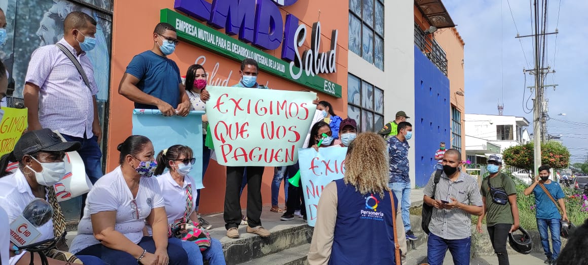 Personería brindó acompañamiento a extrabajadores de Emdisalud que exigen pago de salarios en Montería
