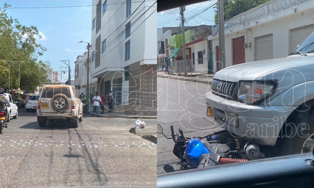 Camioneta chocó contra una motocicleta en El Centro de Montería