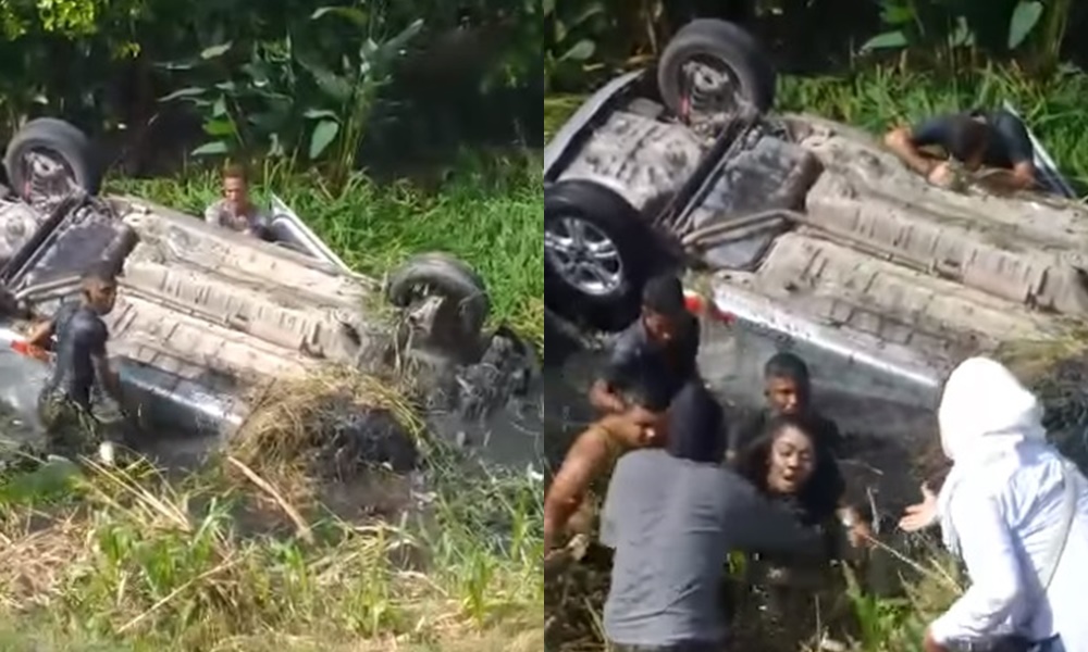 Aparatoso accidente en la vía Ciénaga de Oro – Cereté, el vehículo terminó volcado en un canal