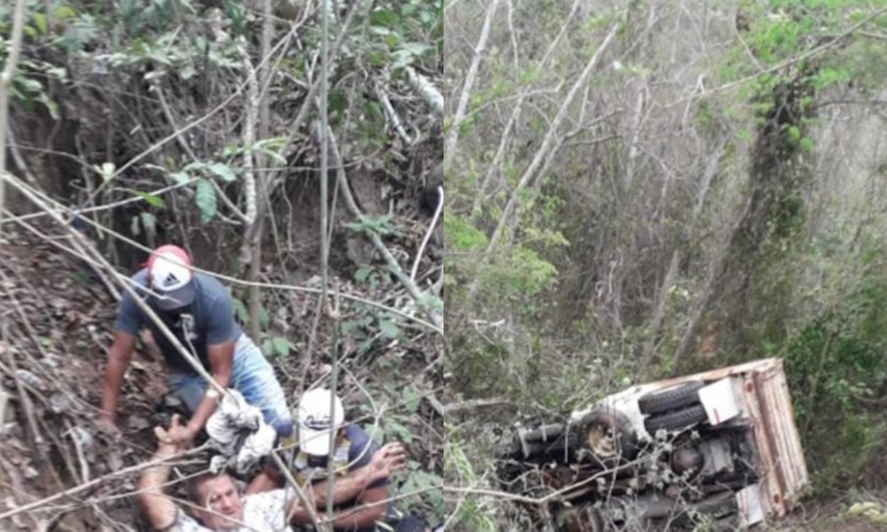 Se salvó de ‘chiripa’, rodo varios metros por un abismo tras accidentarse en un volco