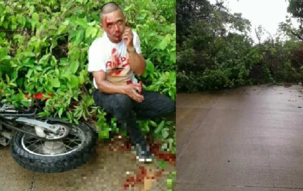 Volvió a nacer, árbol le cayó encima a motociclista en la vía Puerto Libertador – Montelíbano