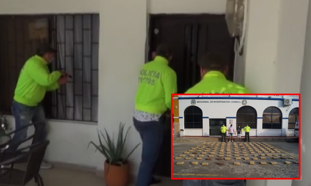 Encuentran caleta de marihuana en una casa del barrio La Floresta en Montería, dos sujetos fueron capturados