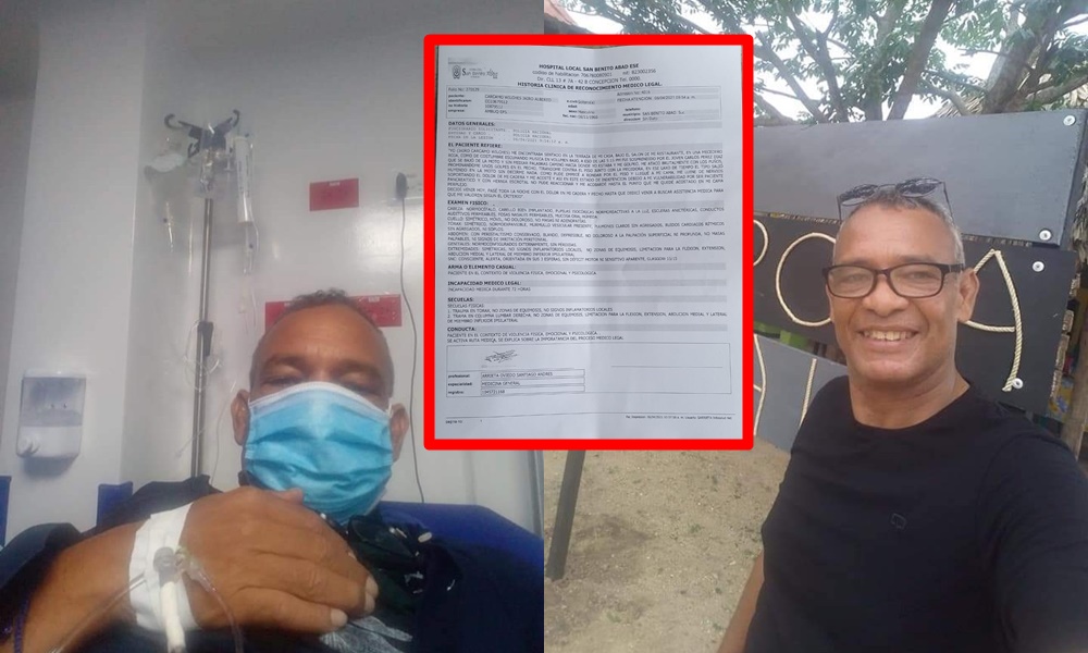 Líder social que ha denunciado irregularidades en el Hospital de San Benito de Abab, fue brutalmente agredido por el portero