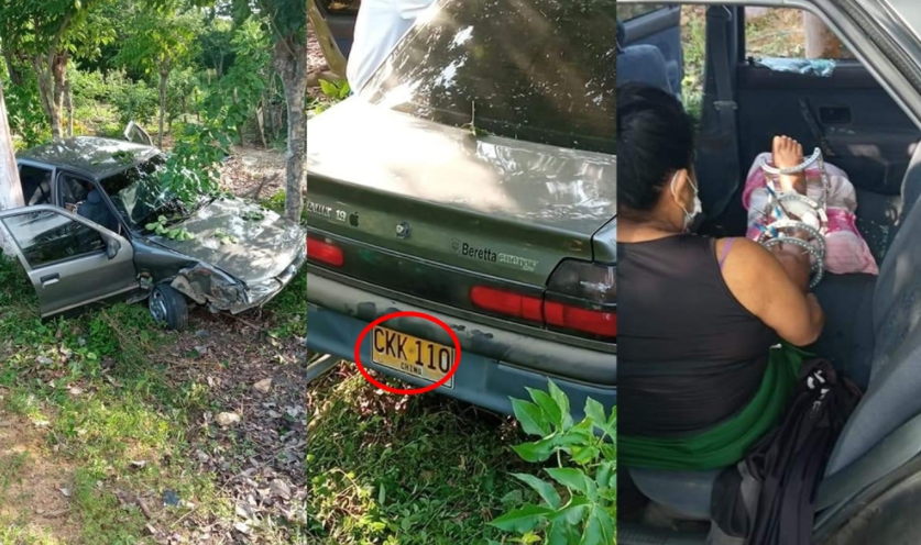Accidente en la vía Chimá – Ciénaga de Oro: vehículo se salió de la carretera y chocó contra un poste