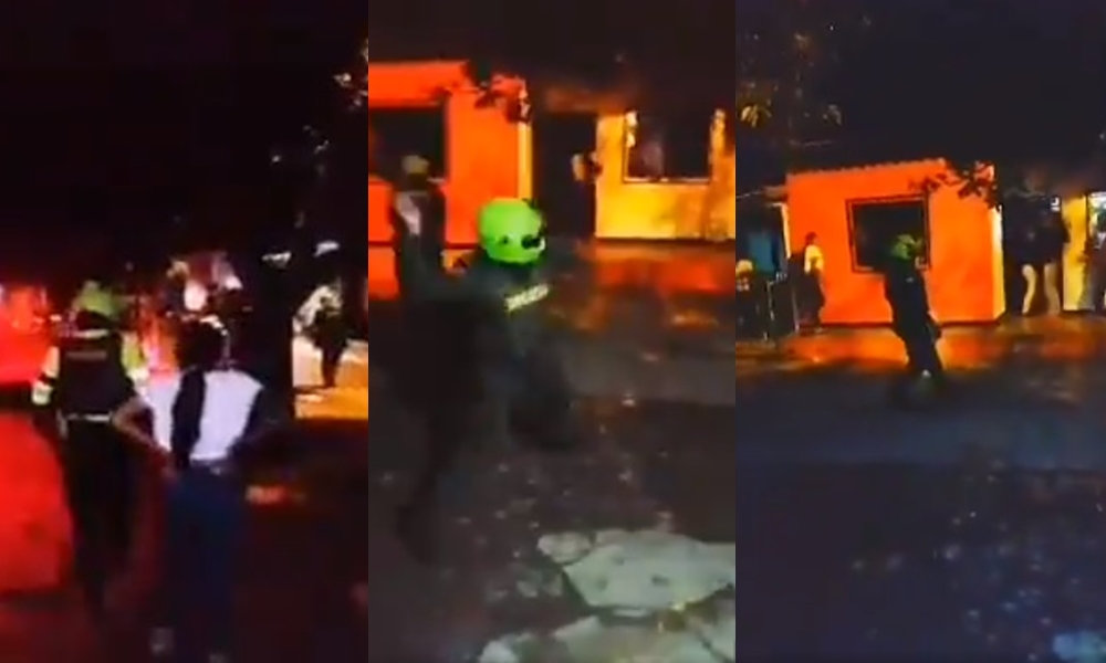 En video, fuerte altercado entre la Policía y residentes del barrio Santa Fe en Montería