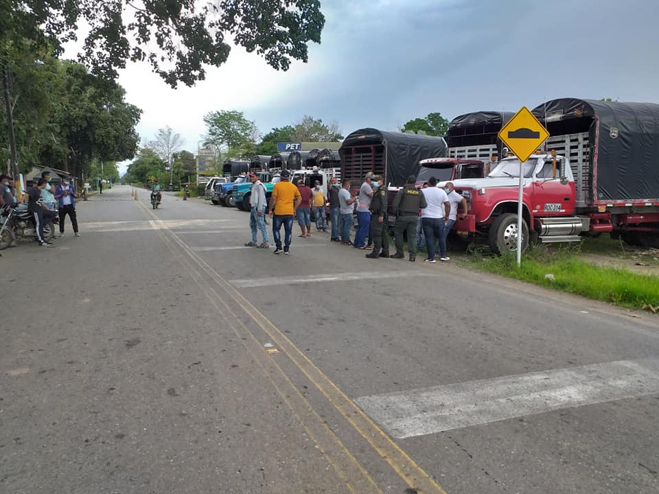 Paro Nacional: camioneros del Alto Sinú se sumaron a las manifestaciones