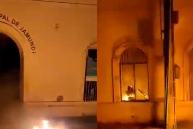 Jamundí ardió en llamas: vándalos quemaron la Alcaldía y el Concejo Municipal