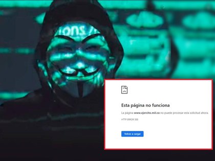 Anonymous mostró su apoyo al paro Nacional y hackeó la página del Ejército