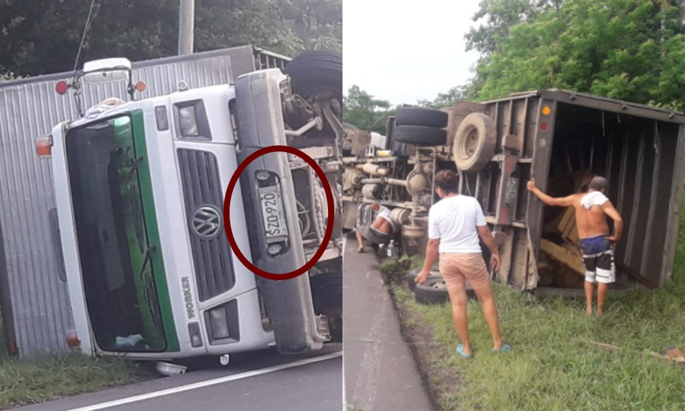 Qué susto: en la vía Sahagún – Chinú camión sufrió fuerte volcamiento