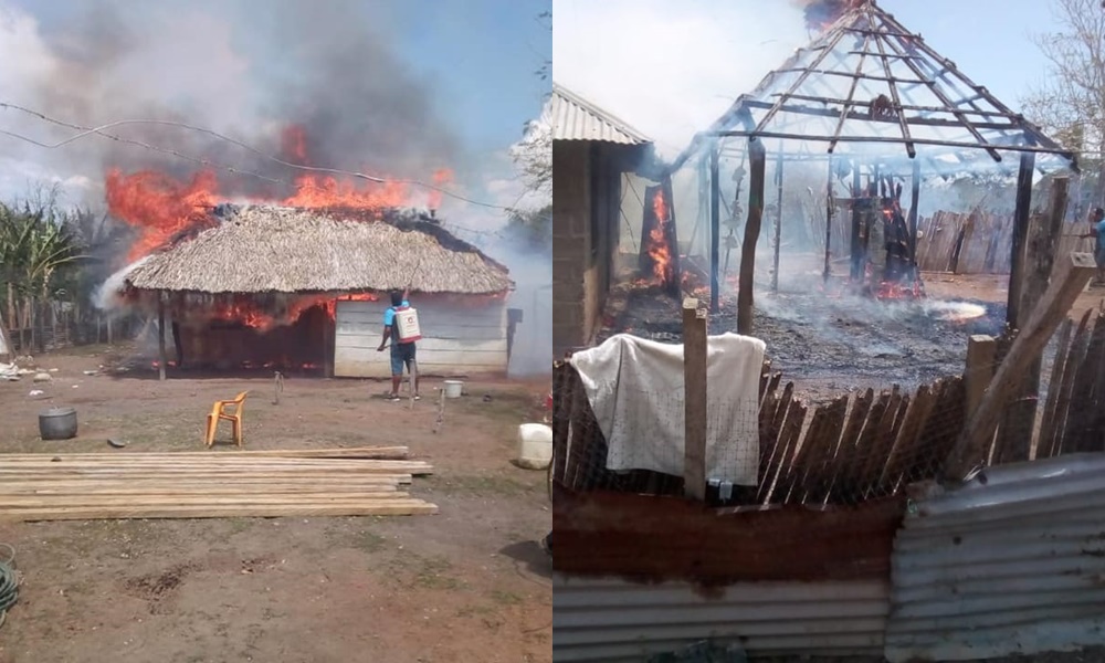 Incendio devoró tres viviendas en zona rural de Moñitos