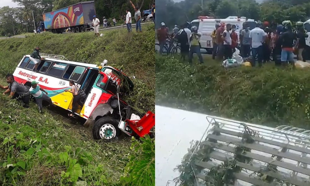 Bus de servicio público se salió de la vía Montería – Tierralta