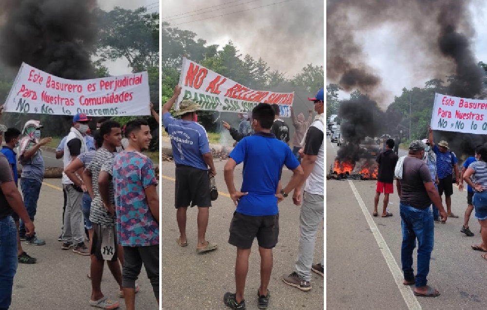 En Ciénaga de Oro: comunidad bloqueó la vía, no soportan los olores del relleno sanitario