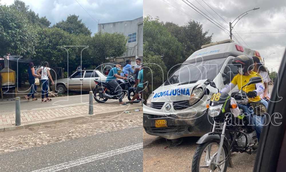 Ambulancia chocó contra un automóvil en Sahagún