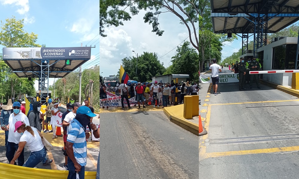 Rechazan ubicación del peaje La Caimanera, manifestantes bloquean la vía al mar en Sucre